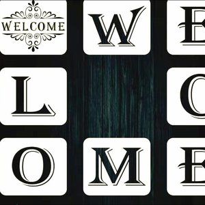 Welcome Sign Stencils – Set of 8 Individual